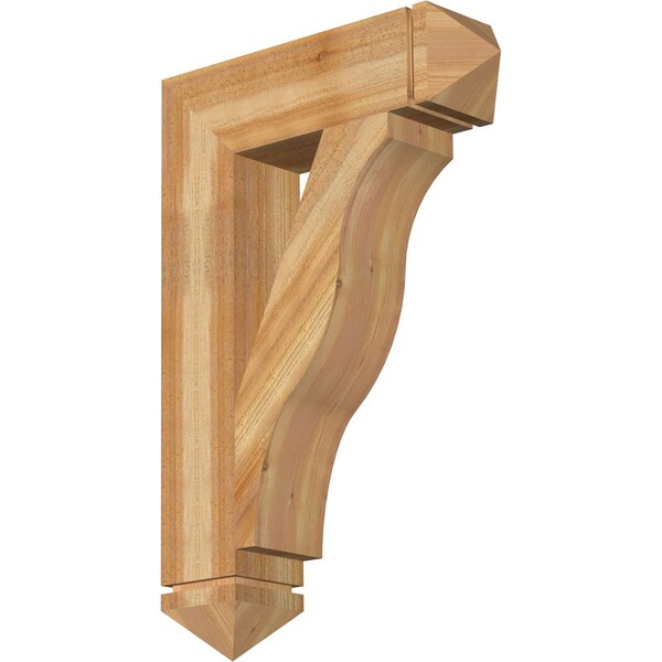 Ekena Millwork Funston Arts & Crafts Rough Sawn Bracket, Western Red Cedar, 6"W x 24"D x 36"H BKT06X24X36FST03RWR - main
